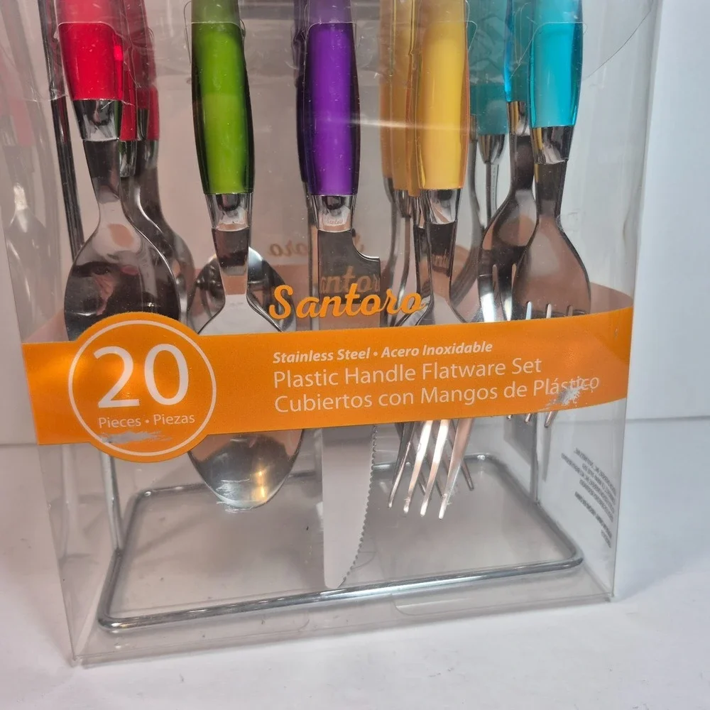 Gibson Home Santoro 20-Piece Stainless Steel Flatware Set Hanging